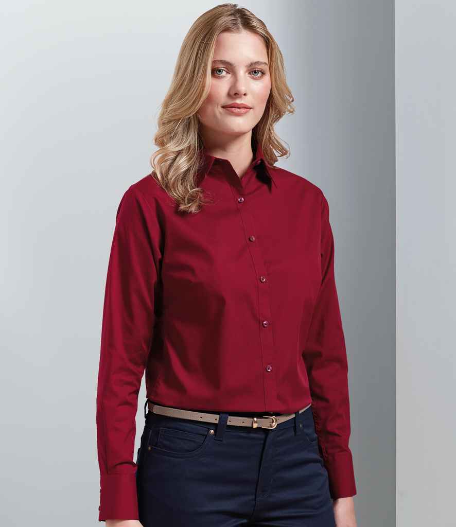 Premier Ladies Long Sleeve Poplin Blouse - PR300