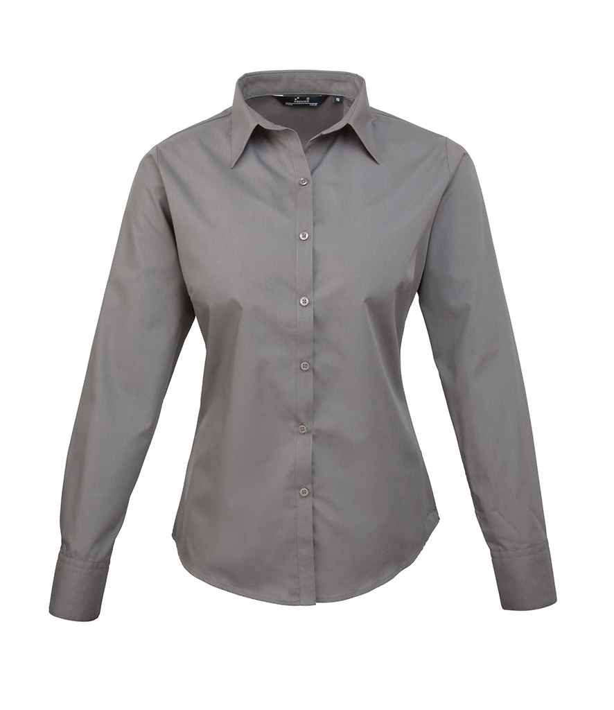 Premier Ladies Long Sleeve Poplin Blouse - PR300