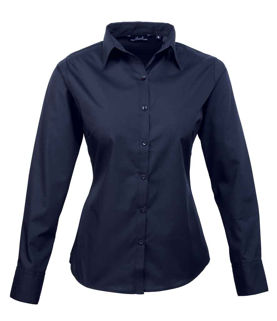 Premier Ladies Long Sleeve Poplin Blouse - PR300