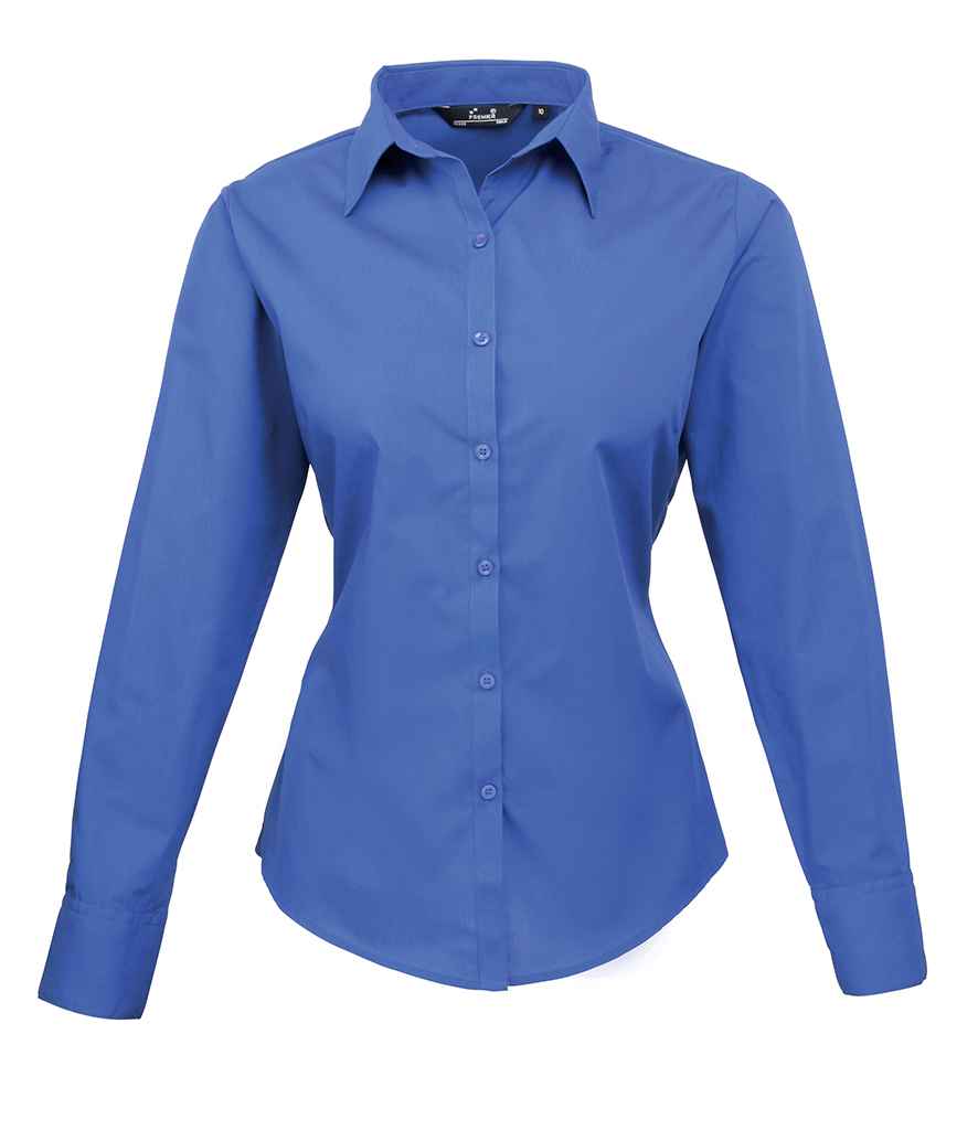 Premier Ladies Long Sleeve Poplin Blouse - PR300