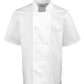 Premier Unisex Short Sleeve Stud Front Chef's Jacket - PR664