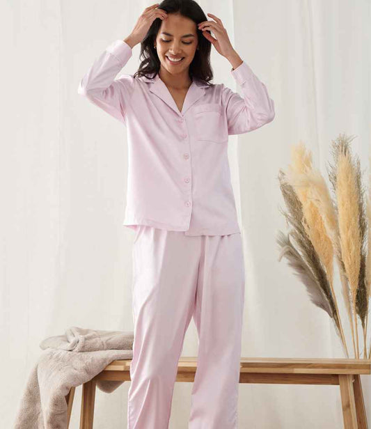 Towel City Ladies Satin Long PJ's - TC55