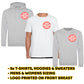 5x White T-shirts, Grey Hoodies & Grey Sweaters - Front Print