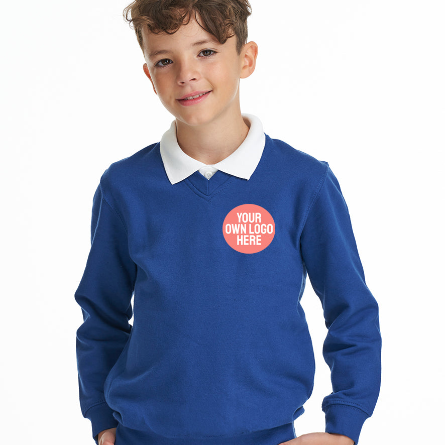 Kids V-Neck Sweatshirt - One Colour Print